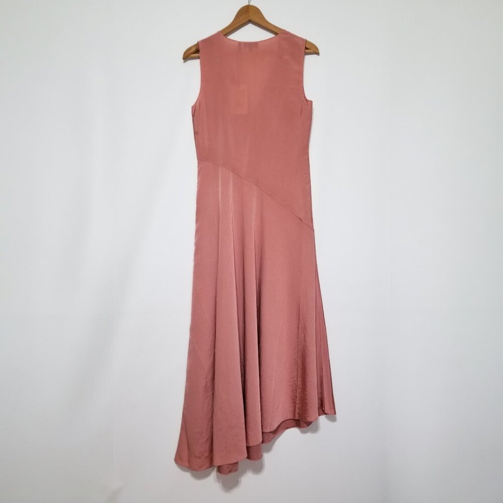 NWT Theory V-Neck Draped Maxi Dress in Deep Carnation (Rose Pink) Size 00, 0, 4 - Picture 11 of 16